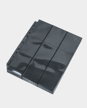 A4 | 10 Folhas Plásticas | 9 e 18 Bolsos | Frente e Verso | Preta